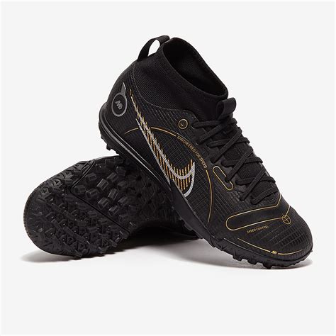 Nike Enfant Mercurial Superfly Viii Academy Tf Noir Or M Tallique