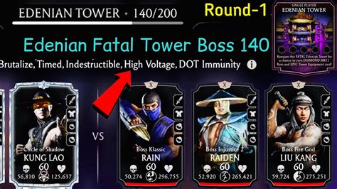 Edenian Fatal Tower Bosses Battle Fight Reward Mk Mobile Youtube