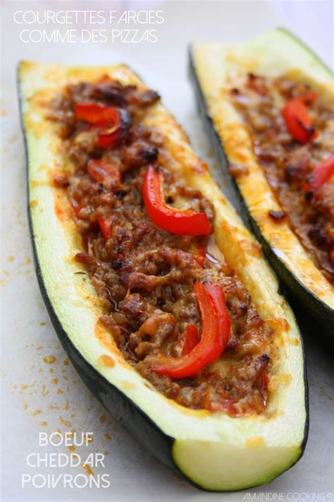 Pizza Boats Courgettes Farcies Fa On Pizza Boeuf Hach Poivrons