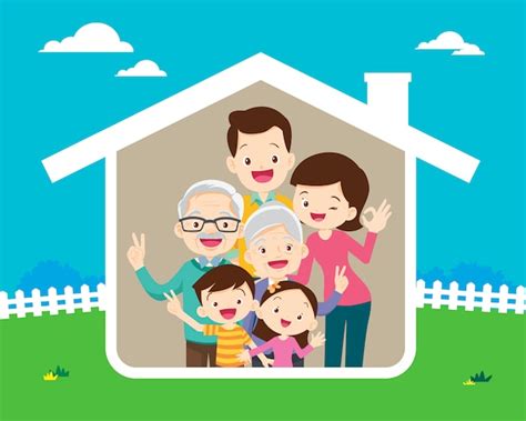 Concepto De Hogar De Familia Feliz Vector Premium