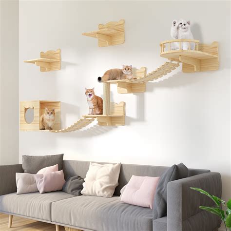 Free Shipping Dextrus Pcs Wall Mounted Wood Cat Climber Set Cat