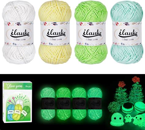 Auauy Luminous Yarn Pcs Polyester Yarn Glow In The Dark For