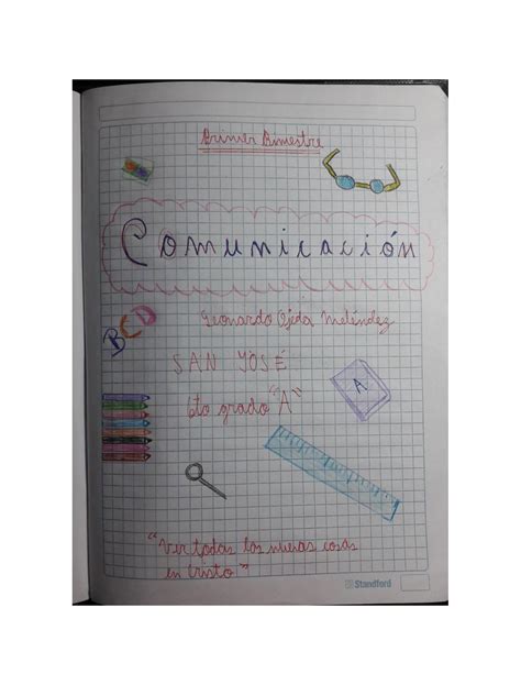 Calam O Presentaci N De Cuaderno