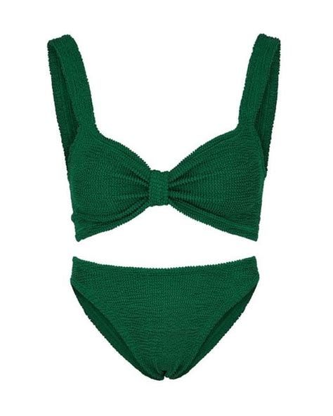 Hunza G Bonnie Seersucker Bikini In Green Lyst