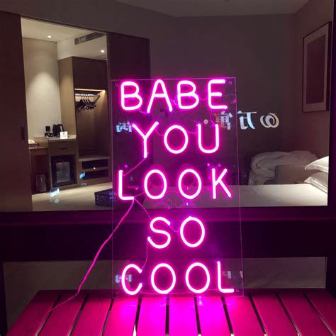 Babe You Look So Cool Neon Sign Wedding Decor Custom Neon Sign Etsy Uk