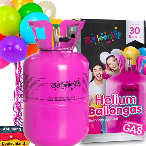 Ballongas Helium Flasche für Luftballons für bis zu 30 Ballons mit