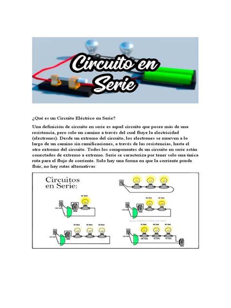 Circuito Eléctrico en Serie | PDF | Corriente eléctrica | Resistencia ...