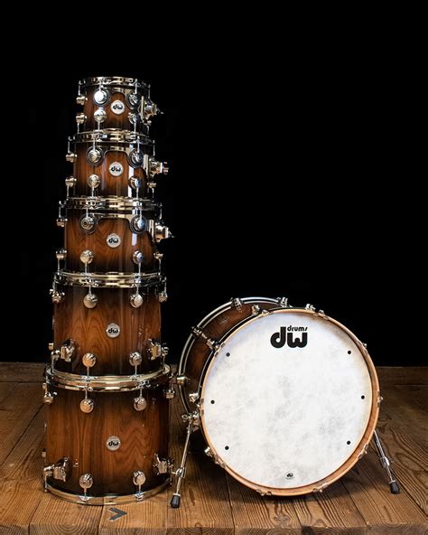 DW Collector S Exotic Maple Mahogany 6 Piece Drum Set Santos Rosewood