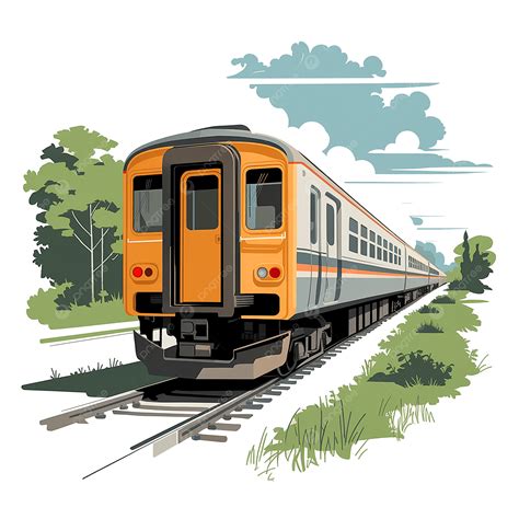 Modern Train On Railway Track, Modern Train, Railway Track, Train