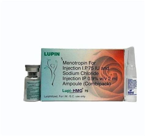 Menotrophin For Injection 75 Iu Lupi HMG 75 Packaging Type Box At