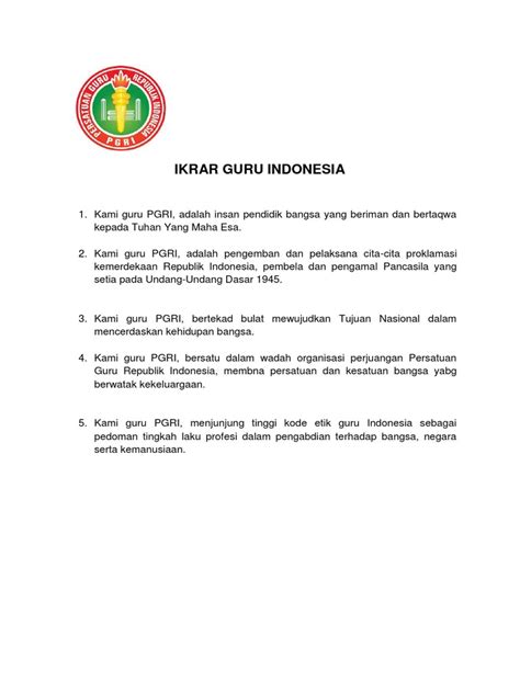 Ikrar Guru Indonesia Pdf