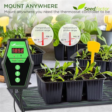 Seedling Heat Mat And Digital Thermostat Combo Set 2023 Seedfactor Met Certified Ebay