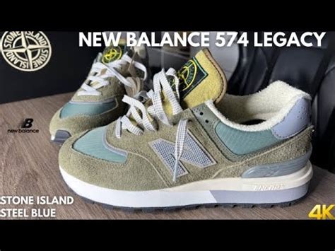 New Balance 574 Legacy Stone Island Steel Blue On Feet YouTube