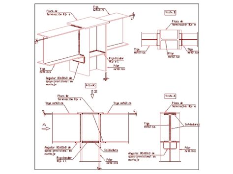 Soldadura de estructura metálica en AutoCAD CAD 50 4 KB Bibliocad