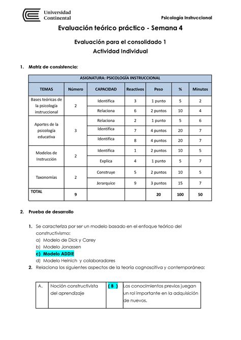 Prueba Mixta C1 Semana 4docx Evaluación Teórico Práctico Semana 4