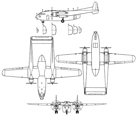 Fairchild C-119 Flying Boxcar Blueprint - Download free blueprint for ...