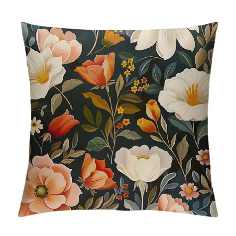 Chilfamy Boho Flower Abstract Pillow Covers Market Throw Pillows Pc