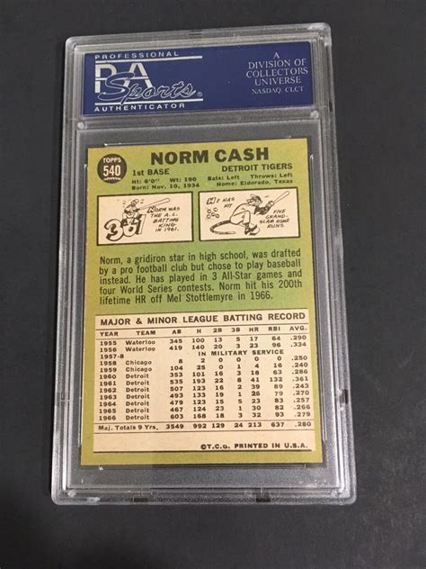 Topps Norm Cash Psa Free Shipping On Any Cards Ebay