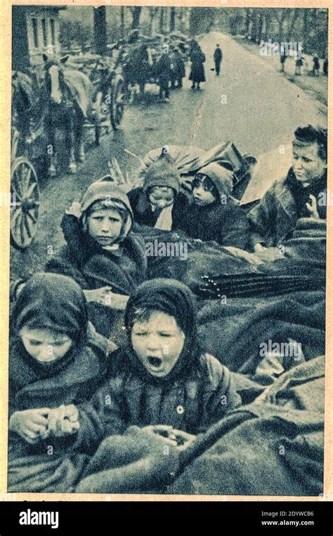 NORTH EUROPE, EAST PRUSSIA - 1945: German women and their children are ...