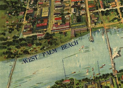 1915 Panoramic Map Of West Palm Beach Florida Etsy