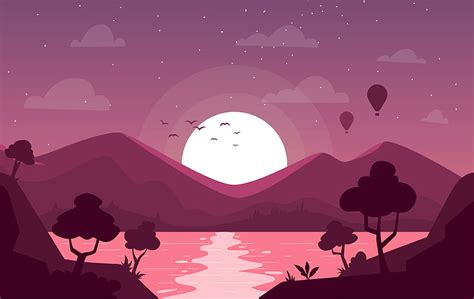 Vector Landscape Illustration Vectors Clipart Graphics Vector Art