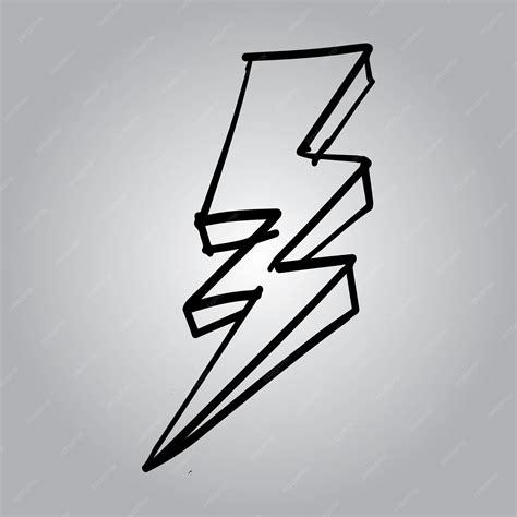 Premium Vector | A drawing of a lightning bolt and a black background