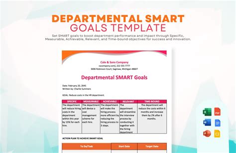 Smart Goal Templates in Word - FREE Download | Template.net