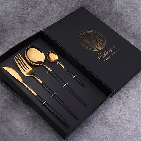 Jual Cutlery Set 4 In 1 Set Alat Makan Sendok Garpu Pisau Korea