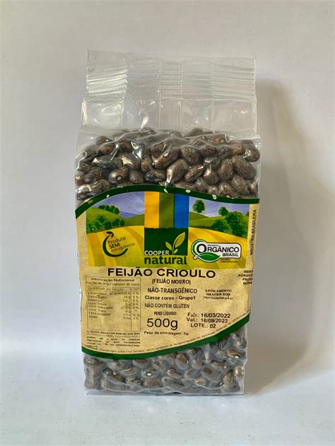 Feijão Crioulo Orgânico Coopernatural 500g Armazém do Campo Rio de