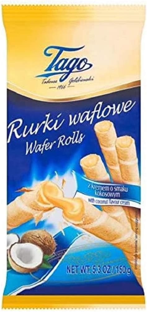 Tago Crispy Wafer Roll With Coconut Cream 150g Uk Grocery