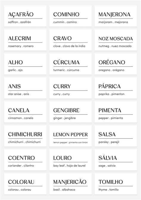 Etiquetas Adesivas Para Temperos Mantimentos E Despensa Fl Via