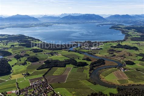 Seeon Seebruck aus der Vogelperspektive Panoramablick über den