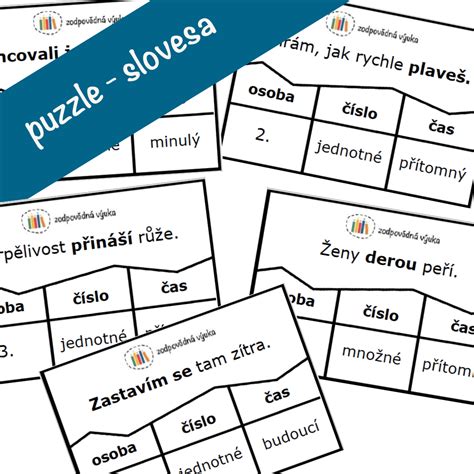 Materiál puzzle slovesa osoba číslo čas