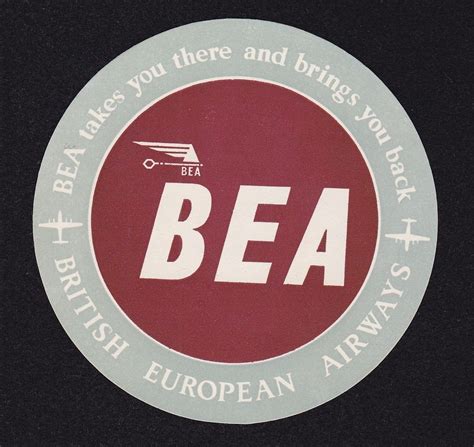 Bea British European Airways Airline Vintage Graphic Advertising