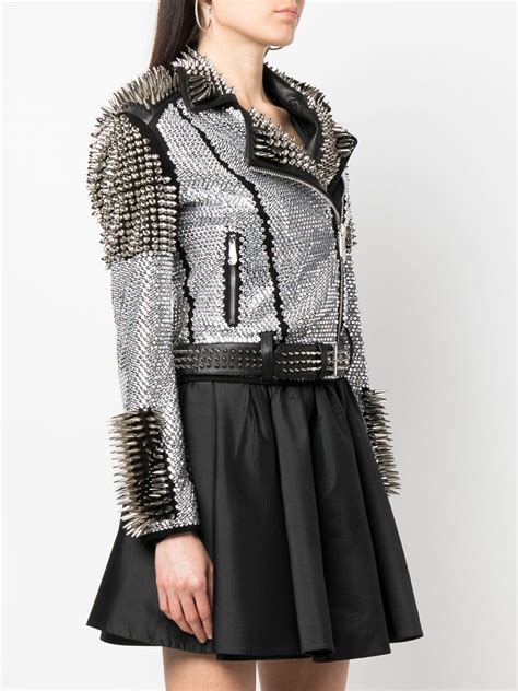 Philipp Plein Crystal Studded Jacket Black FARFETCH