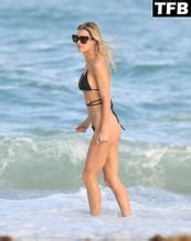 Joy Corrigan Sexy Hits The Beach Wearing A Hot Black Bikini With Ted Dhanik And Tom Anderson In