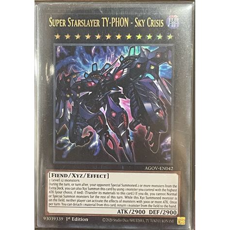 Super Starslayer TY PHON Sky Crisis AGOV EN042 Ultra Rare 1st