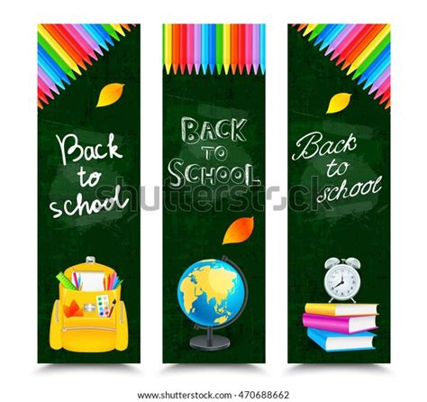 Set Back School Vertical Banners Stock Vector Royalty Free 470688662