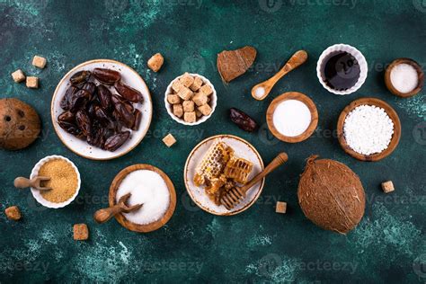 Various sugar replacement, healthy sweetener concept 58368420 Stock