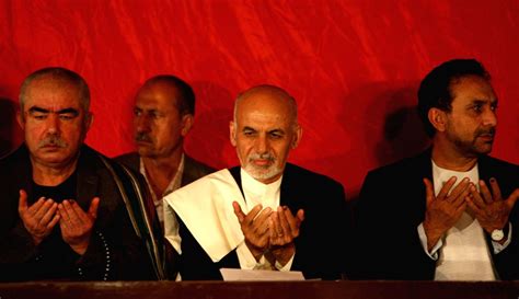 Afghan Presidential Candidate Dr Ashraf Ghani Ahmadzai C Attends A