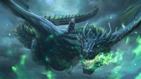 Fantasy Dragon Is Having A Boy On Back 4K HD Dreamy Wallpapers | HD ...