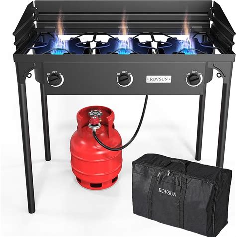 Amazon ROVSUN 3 Burner Outdoor Propane Gas Stove With Windpanel