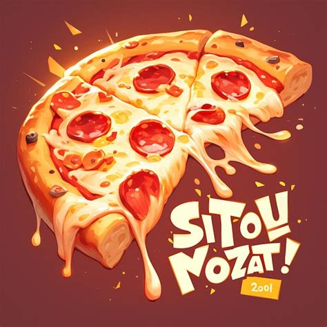 Premium Vector Sizzling Pepperoni Pizza Hot Cartoon Style