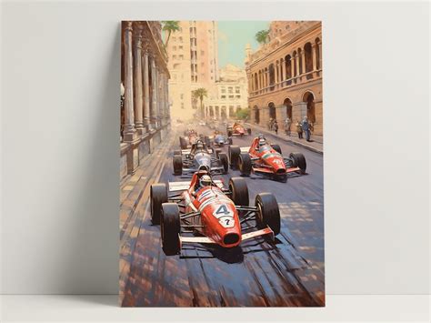 Vintage Formula 1 Poster, Retro Monsco Grand Prix Wall Art, F1 Racing ...