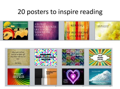 20 Posters To Inspire Reading Teaching Resources