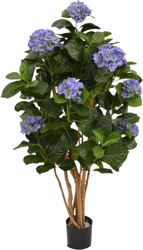 Hortensia Kunstplant Op Stam 110cm Blauw Bloemen Zonder Water