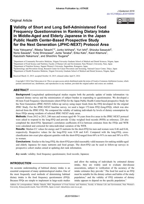 Pdf Validity Of Short And Long Self Administered Food Frequency