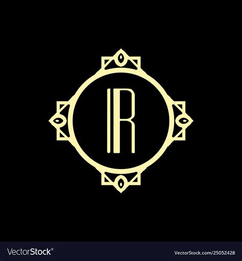 Art Deco Modern Monogram Royalty Free Vector Image