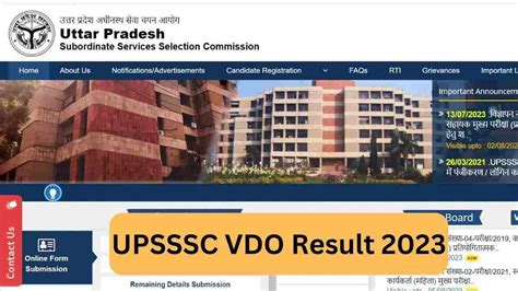 Up Vdo Result 2023 Direct Link To Download Pdf Upsssc Re Exam At