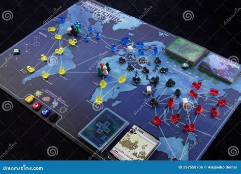 Pandemic Strategy Board Game Full Map With Pawns And Colors Cubes ...